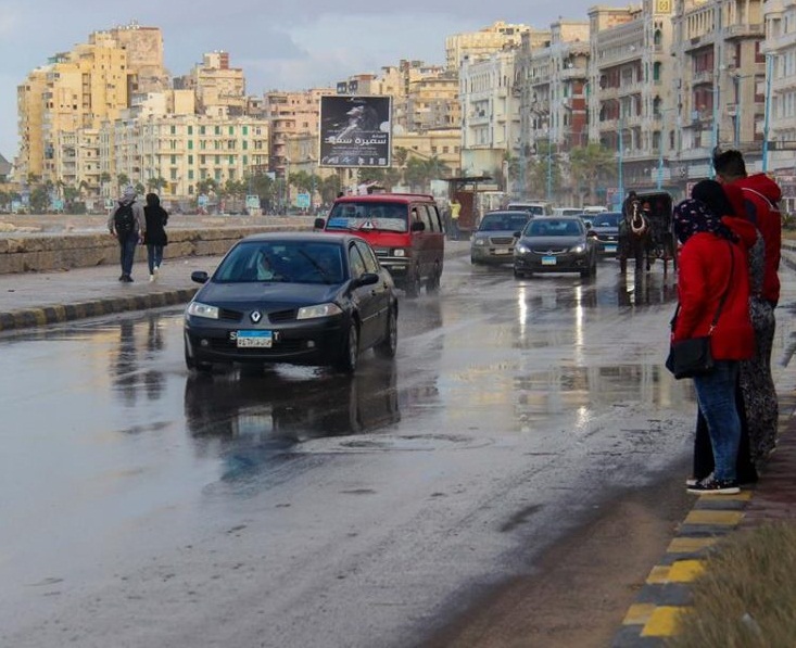 شوارع الاسكندرية خلال الأمطار